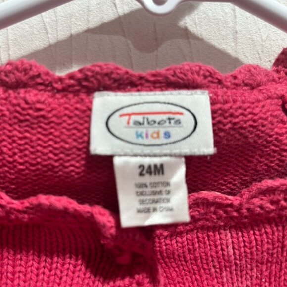 Talbots Kids Girls Pink Cardigan Sweater Size 18-24 months Flowers - Picture 3 of 3